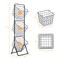 3-Tier Black Fruit Basket Stand with Adjustable Heights and Removable Fruit Bowls